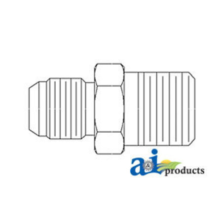 A & I PRODUCTS Straight Connector JIC Male-NPTF Male, 2 pk 3.75" x4" x2" A-2404-08-08